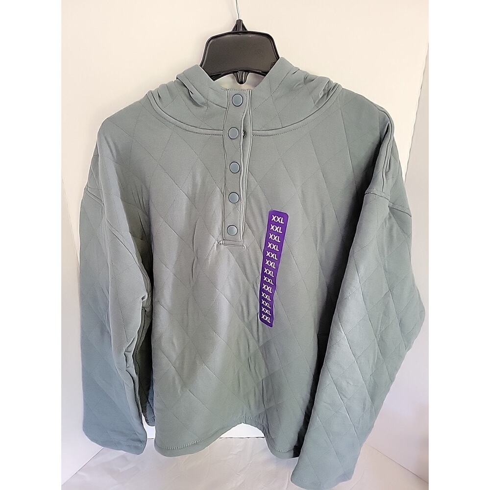 Land's End Quilted Hooded Pullover Women Size XXL